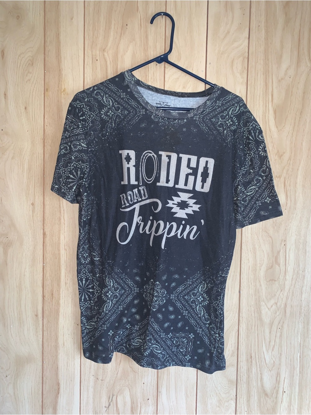 Crazy Train Black Bandana Print 'Rodeo Road Trippin' Graphic Tee